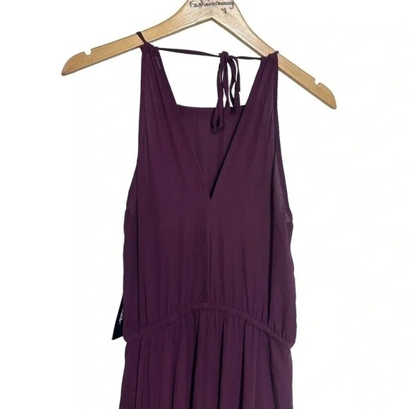 Lulus purple halter neck maxi dress front‎ side slit size S Fairycore Bridesmaid - Picture 8 of 12